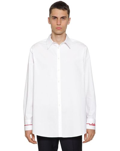 Valentino Oversized Hemd Mit Verzierten Manschetten - Weiß