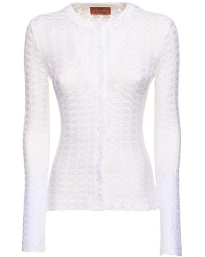 Missoni Solid Lace Buttoned Cardigan - White