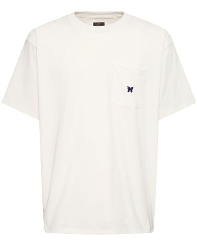 Needles T-shirt in jersey di poly con logo - Bianco