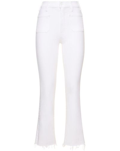 Mother The Hustler Patch Pocket Ankle Jeans - White