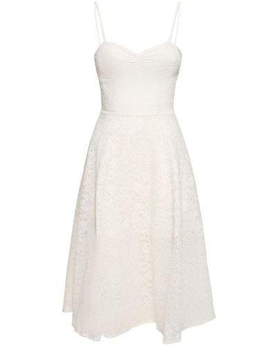Ermanno Scervino Flared Lace Midi Dress - White