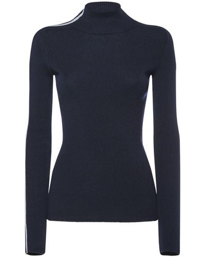 Moncler Wool Turtleneck Sweater - Blue