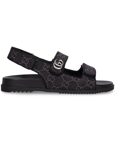 Gucci Sandalias vaqueras con placa Double G - Negro