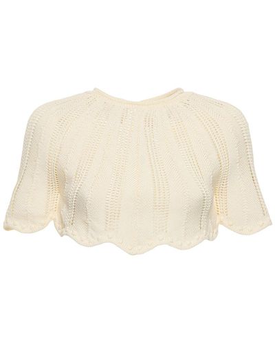 Forte Forte Top in cotone crochet - Neutro