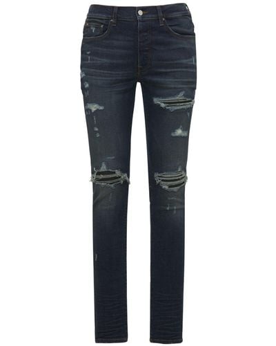 Amiri Jeans Tapered Fit "mx1" In Denim Di Cotone 15cm - Blu