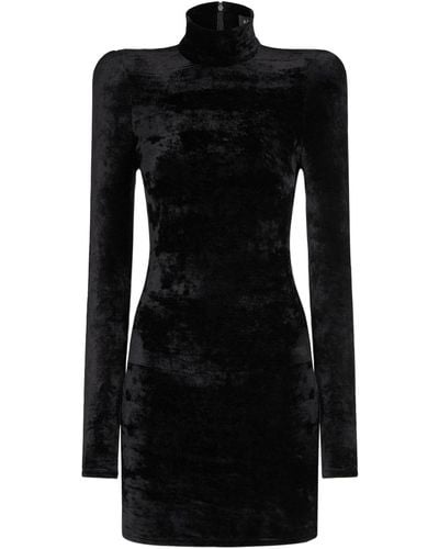 Balenciaga Velvet Turtleneck Dress - Black