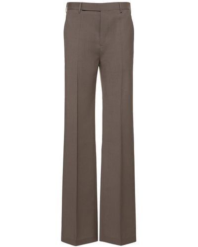 Rick Owens Dietrich Light Wool Straight Pants - Brown