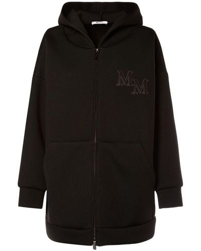Max Mara Obbia Wool Oversize Hooded Sweatshirt - Black