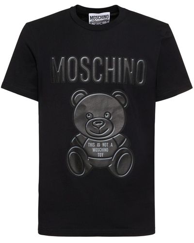 Moschino T-shirt en coton à imprimé Teddy Bear - Noir