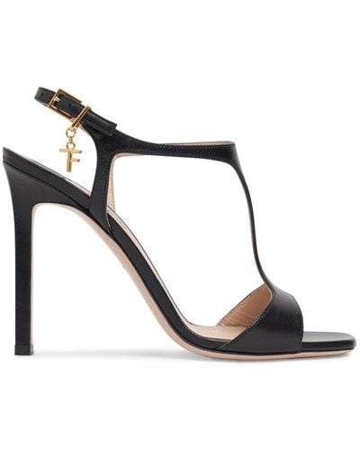 Tom Ford 105Mm Angelina Leather Sandals - Black