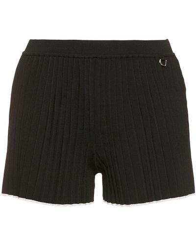 Jacquemus Le Short Maille Plissé Knit Mini Shorts - Black