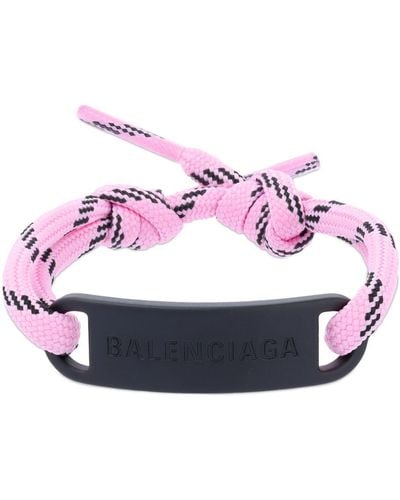 Balenciaga Plate Logo Cord Bracelet - Pink