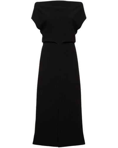 Proenza Schouler Rosa Adjustable Crepe Midi Dress - Black