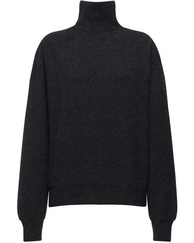 Lemaire Suéter de cuello alto de mezcla de lana - Negro