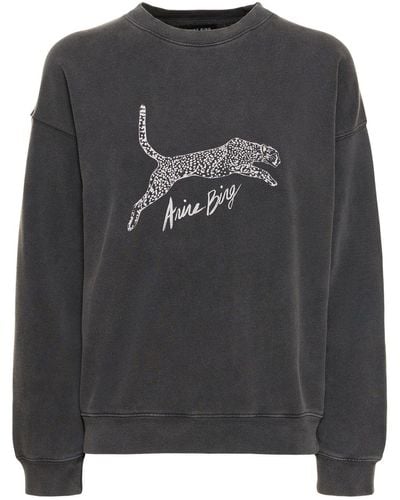 Anine Bing Sweatshirt "spencer Spotted Leopard" - Grau