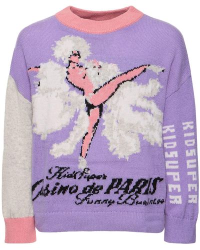 Kidsuper Casino De Paris High Neck Wool Sweater - Purple