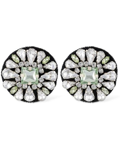 Moschino Crystal Clip-on Earrings - White