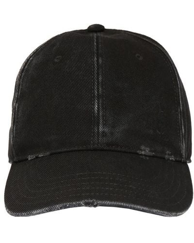 Saint Laurent Washed Denim Hat - Black