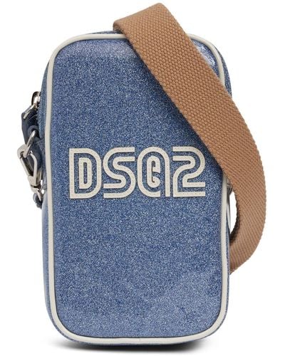 DSquared² Pochette zippée à logo - Bleu