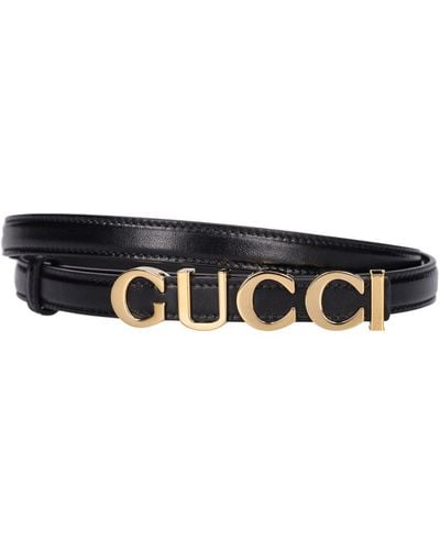Gucci 15 Mm Breiter Ledergürtel - Weiß