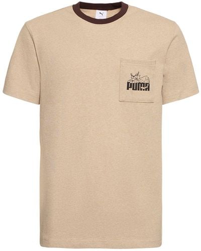 PUMA T-shirt Mit Tasche "noah" - Natur