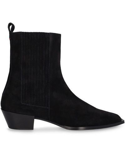 Aeyde 40mm Belinda Suede Ankle Boots - Black