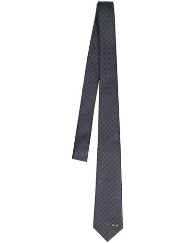 Gucci Cravatta gg mono horsebit in seta jacquard 7cm - Multicolore