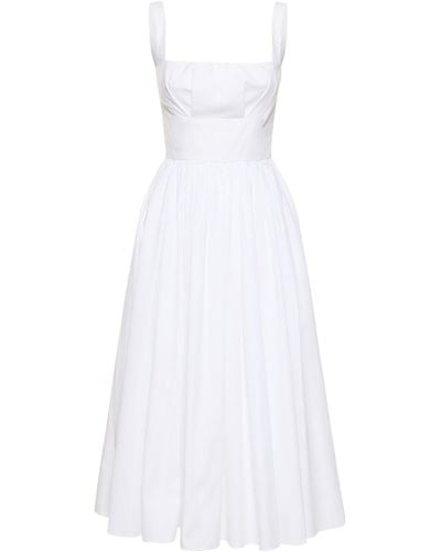Emilia Wickstead Terry Cotton Poplin Midi Corset Dress - White