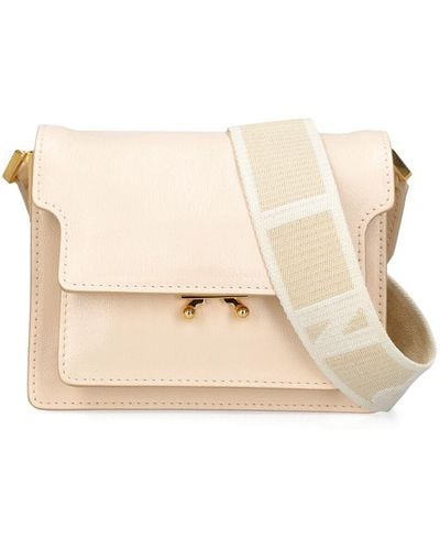 Marni Mini Trunk Soft Leather Shoulder Bag - Natural