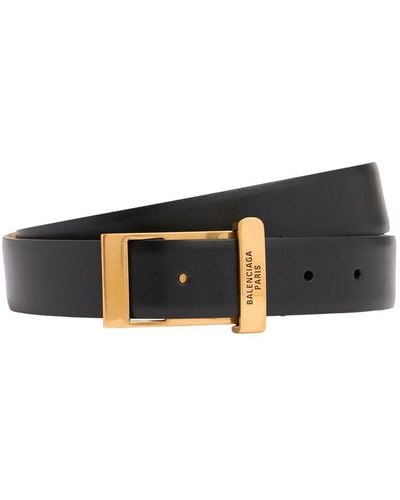 Balenciaga 3cm clip leather belt - Blanco