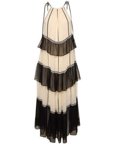 Ulla Johnson Delilah Embroidered Silk Long Dress - Natural
