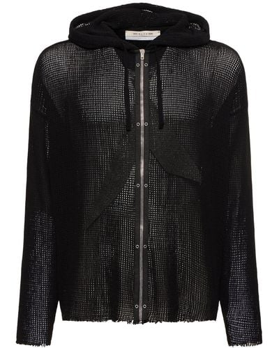 1017 ALYX 9SM Sweat-shirt zippé en coton à capuche - Noir