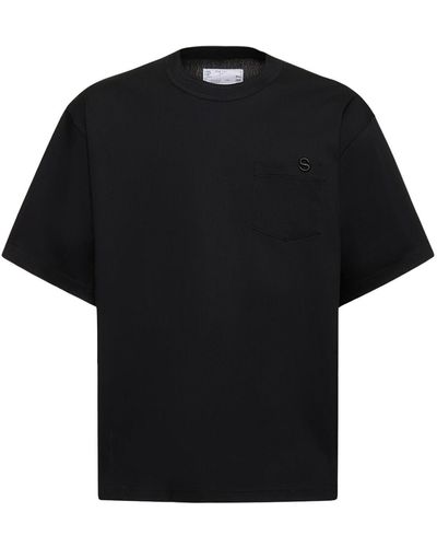 Sacai Cotton Jersey T-Shirt - Black