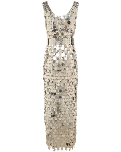 Rabanne Sequined Long Dress - Metallic