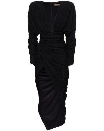 Alexandre Vauthier Draped Lurex Jersey Long Dress - Black