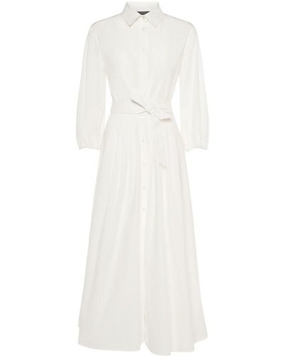 Weekend by Maxmara Robe chemise midi en popeline de coton faenza - Blanc