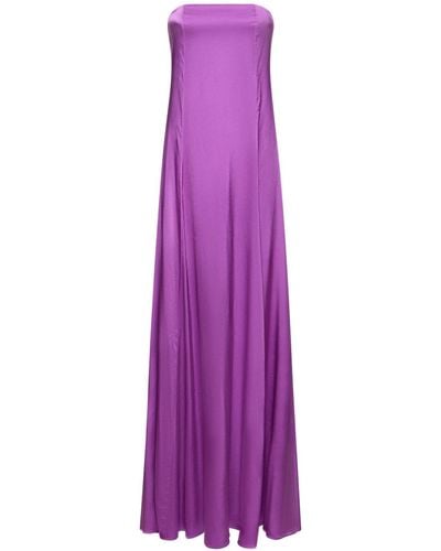 Forte Forte Stretch Silk Satin Dress - Purple