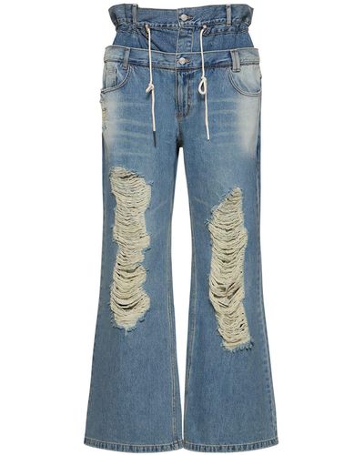 ANDERSSON BELL Jeans con doble cintura y cordones - Azul