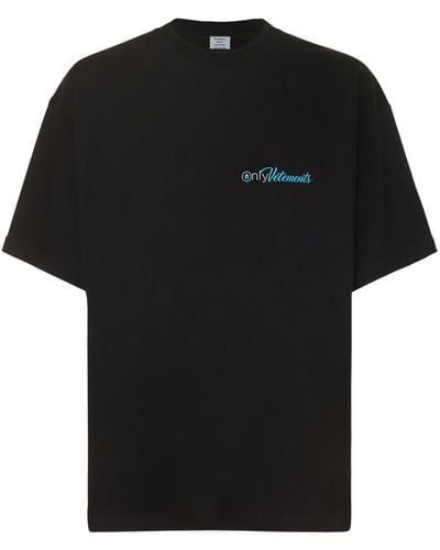 Vetements Baumwoll-t-shirt Mit -print - Schwarz