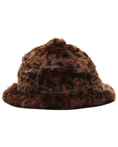Kangol Faux Fur Bucket Hat - Brown