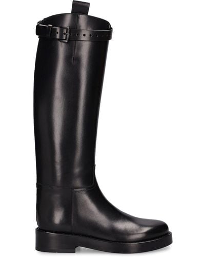 Ann Demeulemeester 40Mm Dallas Leather Tall Boots - Black