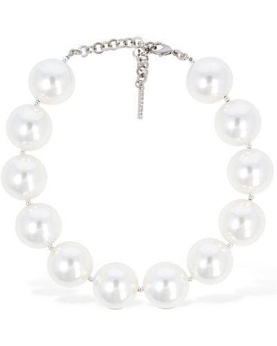 Alessandra Rich Faux Pearl Necklace - White