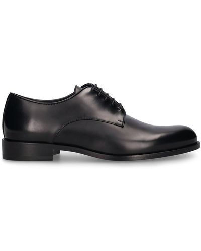 Giorgio Armani Leather Lace-up Shoes - Black