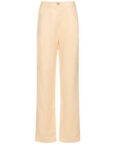 Anine Bing Pantalon droit en lin jay - Neutre