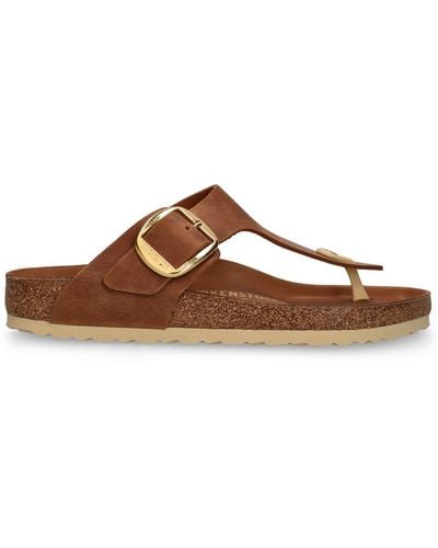 Birkenstock Gizeh Big Buckle Oiled Leather Sandals - Brown