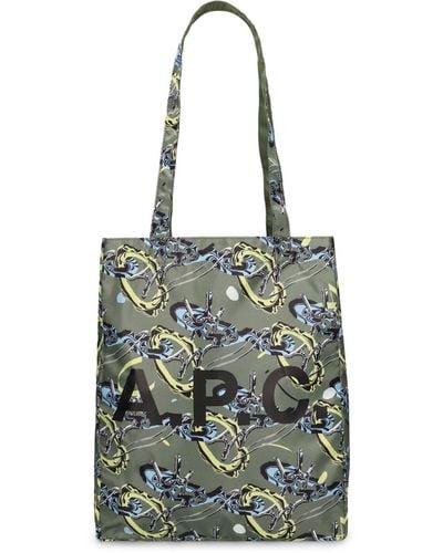 A.P.C. Lou Reversible Tote Bag - Green