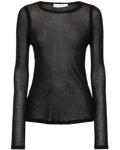 Victoria Beckham ジャージーtシャツ - ブラック