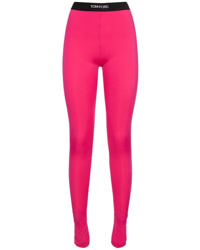 Tom Ford Glossy Jersey leggings W/logo - Pink