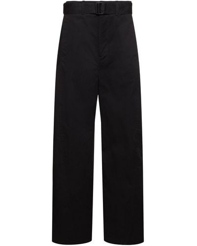 Lemaire Pantaloni in cotone con cintura - Nero