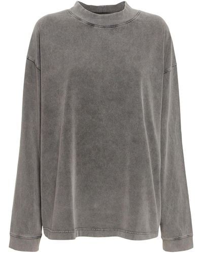 Acne Studios Enick Cotton Jersey Long Sleeve T-shirt - Grey